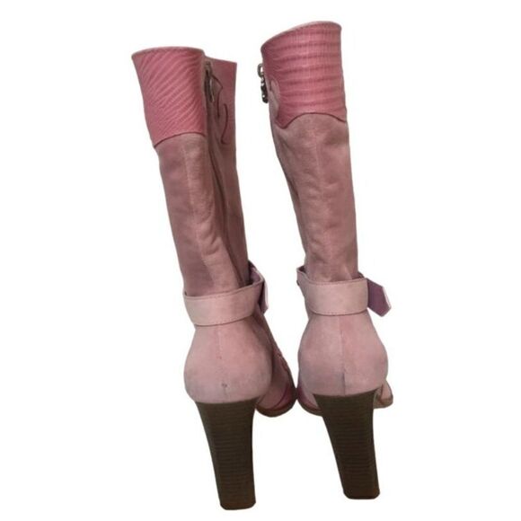 Carmen Steffen High Heel Pink Boots - Picture 4 of 6